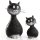 2 Katzenfiguren schwarz wei&szlig; 15 cm + 9 cm - zum Hinstellen