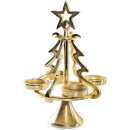 Weihnachtsbaum Figur f&uuml;r 4 Kerzen - gold zum Hinstellen