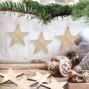 10 Sterne aus Holz zum Aufhängen - Geschenk zu Weihnachten in 10 cm