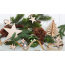 10 Sterne aus Holz zum Aufhängen - Geschenk zu Weihnachten in 10 cm