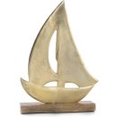 Goldfarbenes Deko Schiff aus Metall - 32 cm aus Holz &amp; Metall