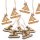 10 kleine Holz Segelschiffe mit Schnur zum Aufhängen - 6 cm