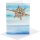 Maritime blanko Karten mit Steuerrad aus Holz + Kuvert - blau türkis