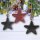 3 Sterne Weihnachtsanhänger - rot grau dunkelgrün aus Kunstfell & Stoff