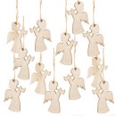 12 kleine Engel aus Holz mit Schnur zum Aufhängen -...