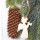 12 kleine Holzengel Anhänger - natur braun 8 cm