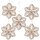 5 Schneeflocken aus Holz & Stoff zum Aufhängen - Natur weiß