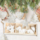 18 kleine Weihnachtsanhänger aus Metall - weiß...