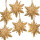 6 Schneeflocken Metall Anh&auml;nger Weihnachten Gold - 9 cm
