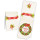 Braune Tüten mit Boden 14 x 22 x 5,6 cm + Weihnachtsbanderolen "FROHES FEST"