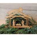 3 Weihnachtskarten mit Krippe aus Holz - weihnachtliche Grußkarten 