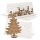 3 Weihnachskarten silber weiß mit Kuvert + Weihnachtsbaum aus Holz