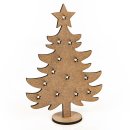 9 kleine Weihnachtsbäume aus Holz - Baum Miniatur flach zum Stecken