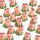 24 kleine Glücksschweinchen auf Kleeblatt mit roter Schleife