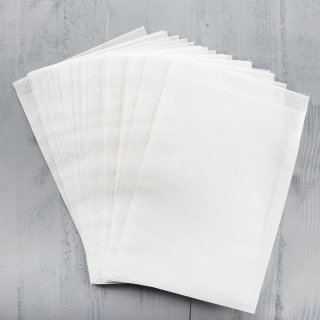 Flachbeutel aus Pergaminpapier 16,2 x 23 cm + 2 cm Lasche 50 Stück
