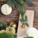 5 cremefarbene Weihnachtskugeln aus Papier mit Magnetverschluss
