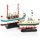 Deko Schiffe Set - 2 Boote Fischerboote aus Metall 20,5 + 15,5 cm - Metallschiff Figur zum Hinstellen