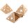 Kleine Pyramiden Pappschachteln aus Kraftpapier mit weißen Sternen