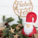 Weihnachtlicher Türkranz aus Holz FROHES FEST ø 24,5 cm