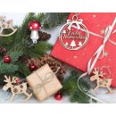5 weihnachtliche Geschenkanh&auml;nger mit Text Frohe Weihnachten