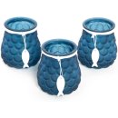 3 Teelichtgläser mit Fisch Dekoration blau...