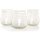 3 Teelichthalter aus Glas mit Holzfisch wei&szlig; - maritim - 11 cm