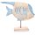 Gro&szlig;e Fisch Figur Natur hellblau 37 cm aus Holz - Deko zum Hinstellen