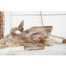 Dekorative Wal Figur aus Holz braun 29 cm - maritimes Dekoobjekt