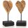 2 Herz Figuren - Holzherzen braun schwarz zum Hinstellen - 26 cm