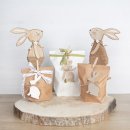 Osterhasen Paar aus Holz 23 cm - Hasen Pärchen natur braun