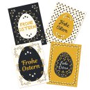 4 Osterpostkarten DIN A6 &quot;Frohe Ostern&quot; schwarz...
