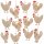 12 Hühner Anhänger aus Holz - Hahn + Henne mit Schnur zum Aufhängen