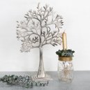 Gro&szlig;e Lebensbaum Figur aus Aluminium 40 cm silber
