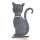 Graue Deko Katze 29 cm - aus Filz