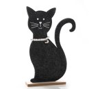 Schwarze Katze - 29 cm aus Filz - Kater zum Hinstellen