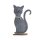 Graue Deko Katze - 18 cm aus Filz - Katzenfigur zum Hinstellen