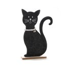 Kleine schwarze Katze 18 cm schwarz wei&szlig; - zum Stellen
