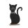 Kleine schwarze Katze 18 cm schwarz weiß - zum Stellen