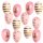 12 Ostereier aus Plastik pink Gold - Eier zum Aufh&auml;ngen 6 cm