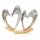 Herz Figur auf Holzsockel - Zwei wippende Herzen aus Holz &amp; Metall