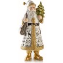 Edle Weihnachtsmann Figur wei&szlig; Gold gr&uuml;n - Santa Claus Nikolaus