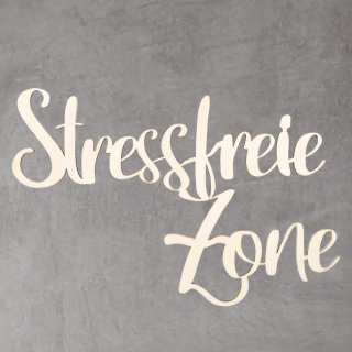 Türschild Stressfreie Zone Holz Schriftzug weiß 25 cm