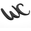 WC-Schild aus Holz schwarz 18 cm - neutraler 3D Schriftzug