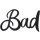 Schriftzug Bad T&uuml;rschild aus Holz schwarz Badezimmer