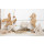 Holzschiff Figur wei&szlig; beige gekalkt - Segelschiff Deko aus Holz