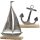 Maritimes Deko Set - Segelschiff + Anker aus Metall & Holz