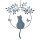 T&uuml;rkranz aus Metall Silber grau mit Katze - Dekokranz zum Aufh&auml;ngen - T&uuml;rschmuck Geschenk f&uuml;r Katzenbesitzer