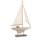 Gro&szlig;es Vintage Holzschiff - beige Shabby chic - aus Holz &amp; Leinen