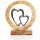 Zwei Herzen in Holz Rahmen - Symbol Figur 17 cm - natur silber