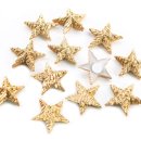12 Streudeko Sterne Gold glitzernd - Weihnachtsdeko...